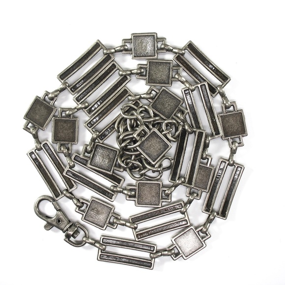 Link Belt, Antiqued Silver, Rivet Pattern, Boho - Picture 5 of 7